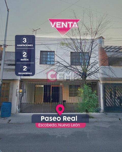 Distribucion Sala, comedor, cocina de casa en venta en paseo real en escobedo nuevo leon