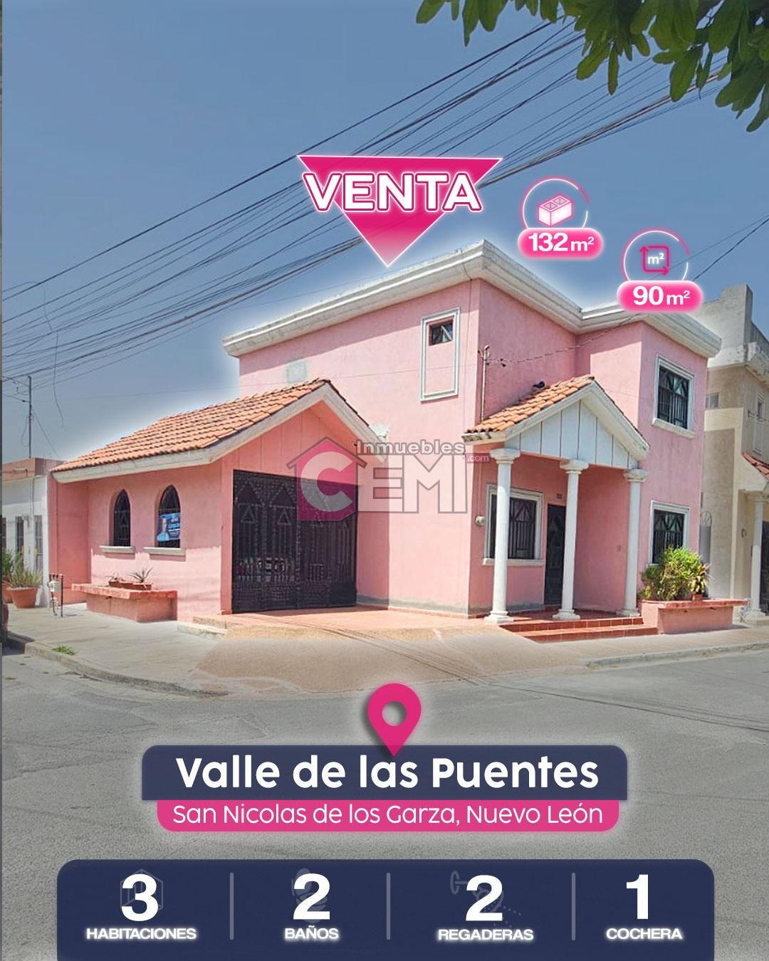 Casa en venta, Valle de las puentes, san nicolas de la garza, nuevo leon. ubicada en esquina.
