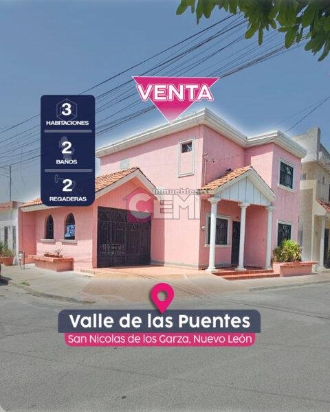 Casa en venta, Valle de las puentes, san nicolas de la garza, nuevo leon. ubicada en esquina.