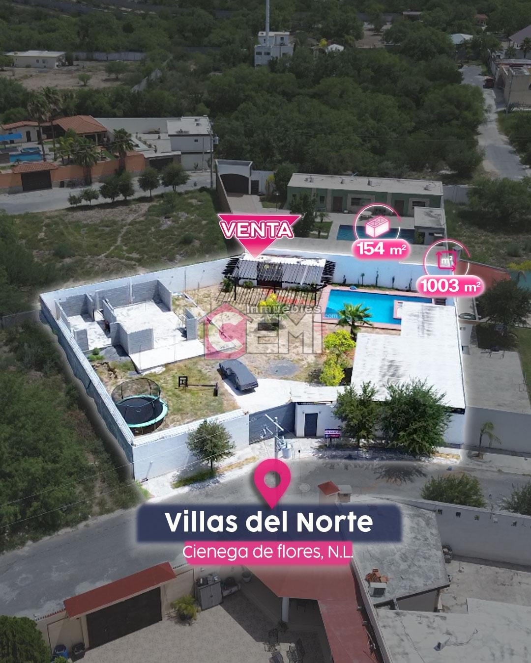 Quinta en venta en Villas del Norte en Cienega de Flores. Terreno en venta con casa en obra gris en venta. Cienega de flores. fraccionamiento privado